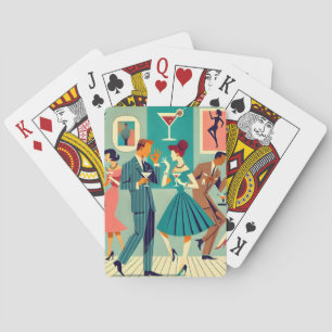 Baraja De Cartas Fiesta de estilo moderno de mediados de siglo The
