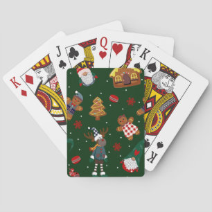 Baraja De Cartas Fiesta de Gnomo de Jengibre de Navidad Adorable Re