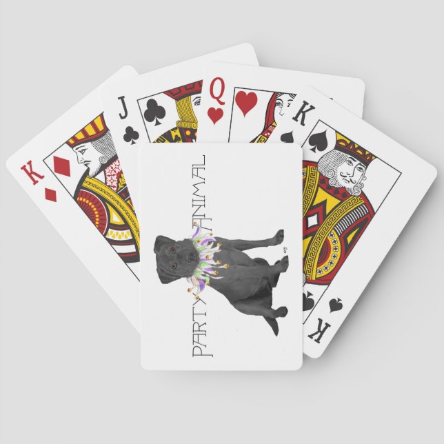 Baraja De Cartas Fiesta de Labrador Retriever Negro (Reverso)