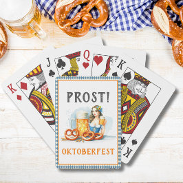 Baraja De Cartas Fiesta de Oktoberfest Cerveza y Pretzels ai Guarda