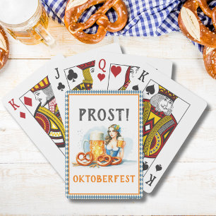 Baraja De Cartas Fiesta de Oktoberfest Cerveza y Pretzels ai Guarda