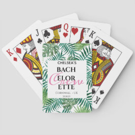 Baraja De Cartas Fiesta de Soltera Floral Tropical Verde