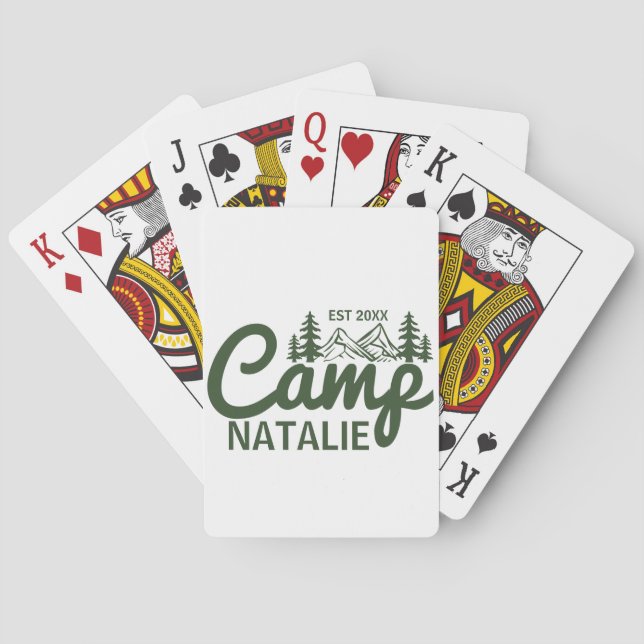 Baraja De Cartas Fiesta de Soltera Personalizada de Campamento Dama (Reverso)