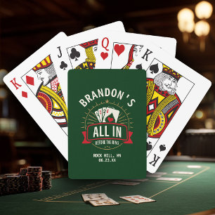 Baraja De Cartas Fiesta de Soltero Casino Verde Noche de Póquer Per