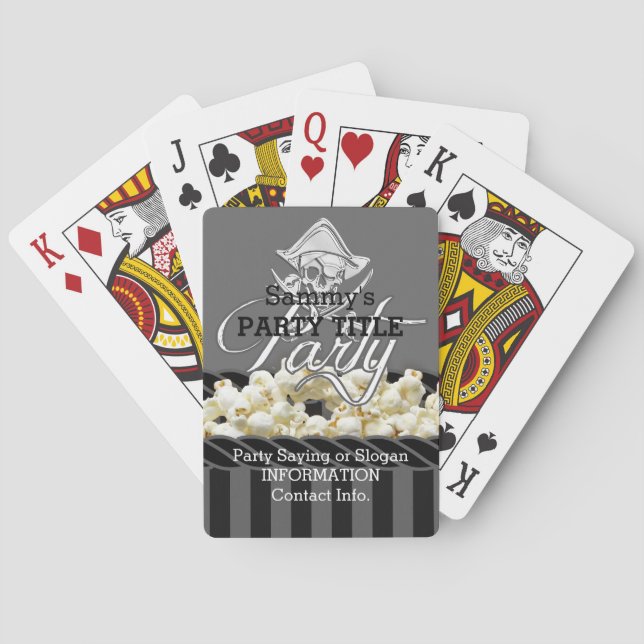 Baraja De Cartas Fiesta del Día del Pirata Personalizado (Reverso)