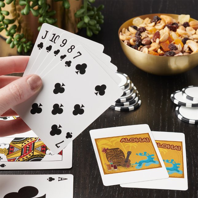 Baraja De Cartas Fiesta del Retro Luau de Hawaiian Aloha Tiki Bar (Subido por el creador)