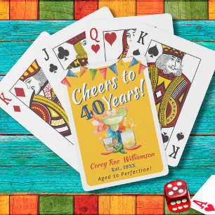 Baraja De Cartas Fiesta Favor Personalizado Cumpleaños 40
