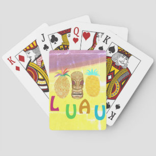 Baraja De Cartas Fiesta Luau de Piña Tiki de Verano