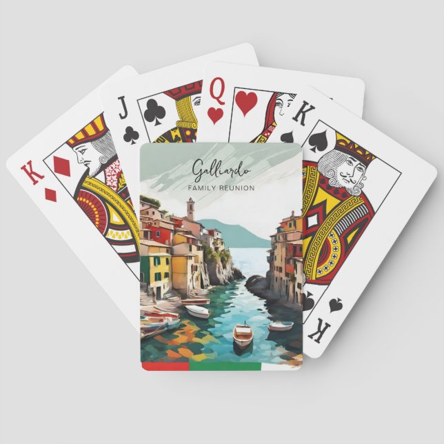 Baraja De Cartas Fiesta sindical familiar italiano (Reverso)