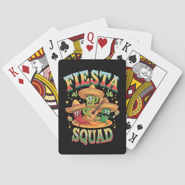 Baraja De Cartas Fiesta Squad gracioso Cinco De Mayo Fiesta Mexican (Reverso)