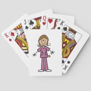 Baraja De Cartas Figura de enfermera femenina con piel mediana