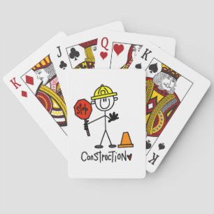 Baraja De Cartas Figura de palito de trabajador de la construcción