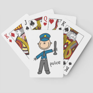 Baraja De Cartas Figura de palo de oficial de policía
