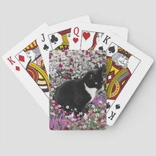 Baraja De Cartas Filas en flores II - Gato de Kitty Tuxedo