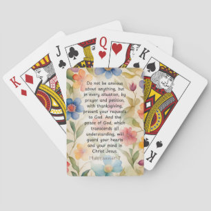 Baraja De Cartas Filipenses 4:6-7 Versículo de la Biblia Cristiana 