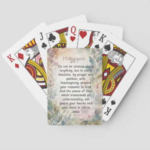 Baraja De Cartas Filipenses 4:6-7 Versículo de la Biblia Cristiana 