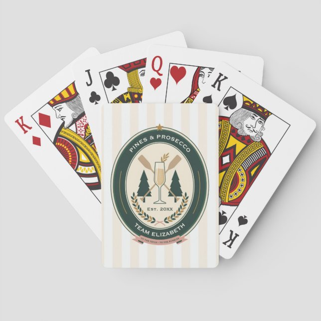 Baraja De Cartas Fin de semana de soltera personalizable en el camp (Reverso)