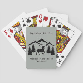Baraja De Cartas Fin de semana de soltero de caza de Buck Gris Rúst