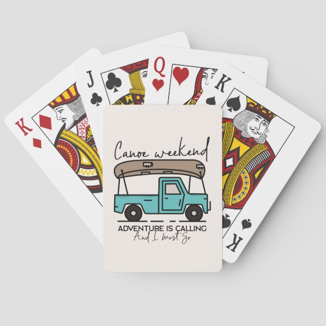 Baraja De Cartas Fin de semana en canoa (Reverso)