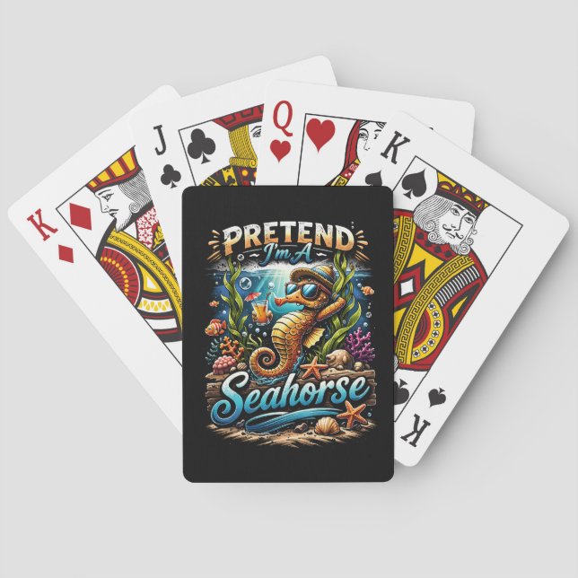 Baraja De Cartas Finge que soy un Caballito de Mar (Reverso)