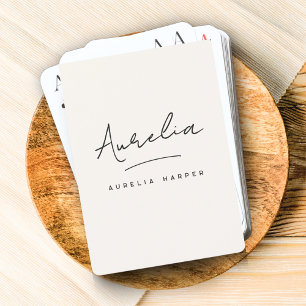 Baraja De Cartas Firma minimalista de Personalizado de monograma mo