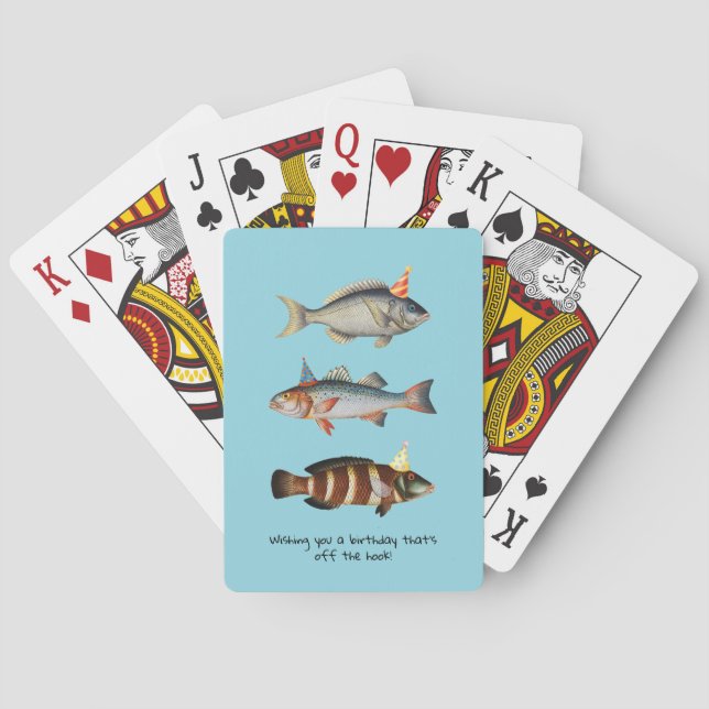 Baraja De Cartas Fisherman Fish Gorra Fun Cumpleaños (Reverso)