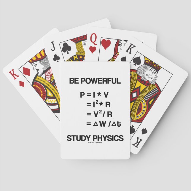 Baraja De Cartas Física del estudio Be Powerful (ecuaciones de ener (Reverso)