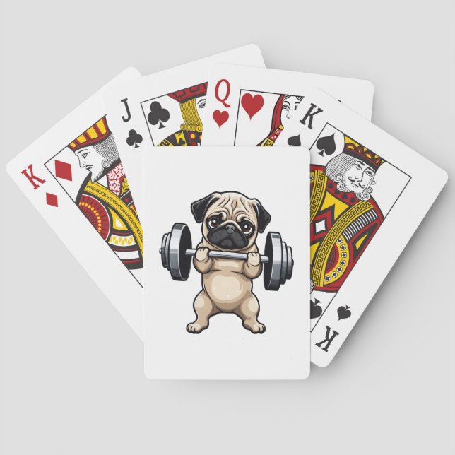 Baraja De Cartas Fitness Pug (Reverso)
