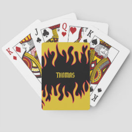 Baraja De Cartas Flamas amarillas, rojas y negras personalizadas