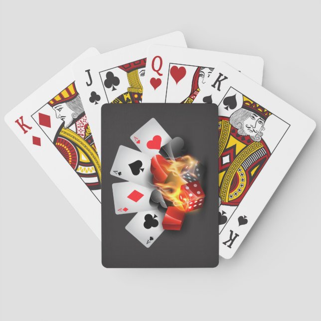 Baraja De Cartas Flame Casino de Poker Black (Reverso)