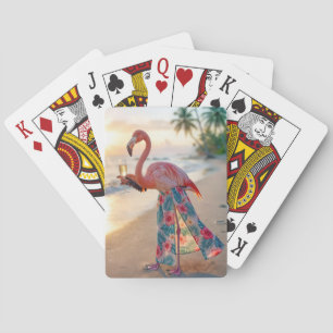 Baraja De Cartas Flamenco Con Champán En Una Playa
