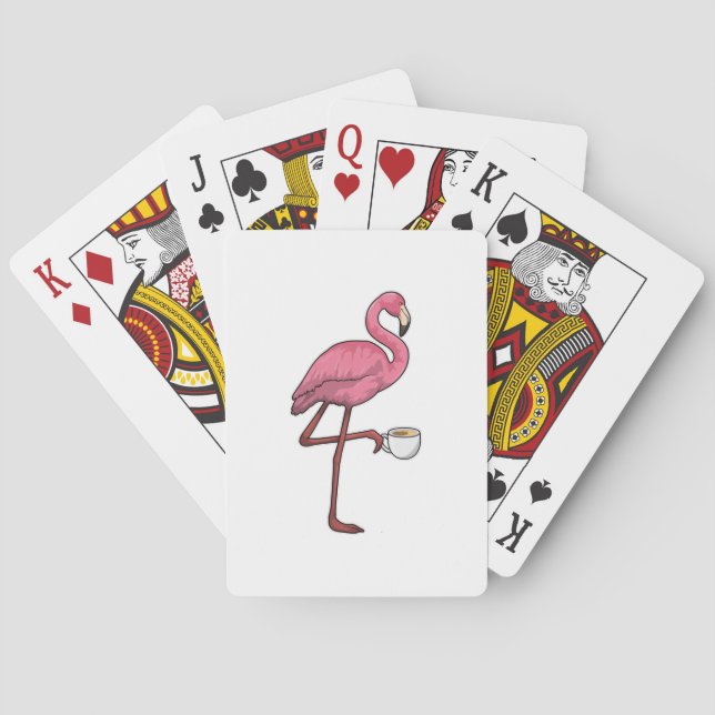Baraja De Cartas Flamingo con Copa de Café (Reverso)