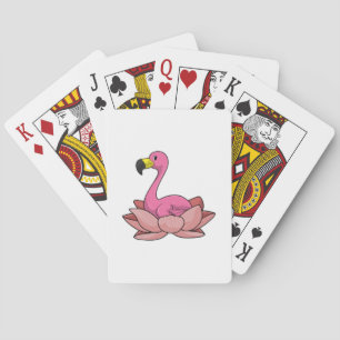 Baraja De Cartas Flamingo con flores de Lotus