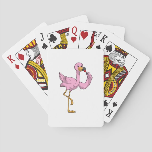 Baraja De Cartas Flamingo con lápiz labial (Reverso)