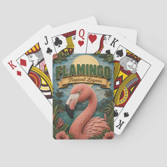 Baraja De Cartas Flamingo Laguna Tropical POPCUT (Reverso)