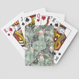 Baraja De Cartas Flamingo Orquídea Patrón Tropical ID868