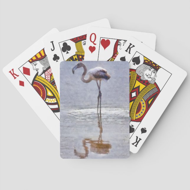 Baraja De Cartas Flamingo Ripples and Reflings Watercolor (Reverso)