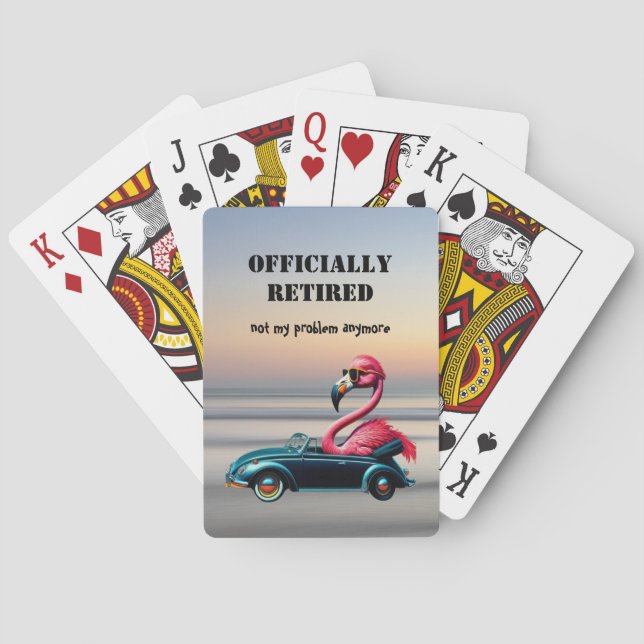 Baraja De Cartas Flamingo rosa oficialmente retirado en convertible (Reverso)