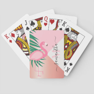 Baraja De Cartas Flamingo rosa tropical