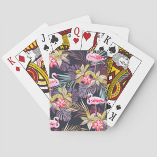 Baraja De Cartas Flamingo Tropical: Patrón veraniego sin foco