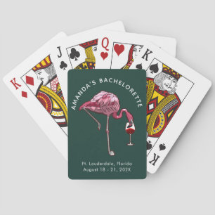 Baraja De Cartas Flamingo Wine Drinker Green Bachelorette Party