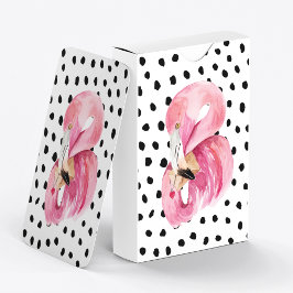 Baraja De Cartas Flamingo y puntos de color rosa exótico moderno