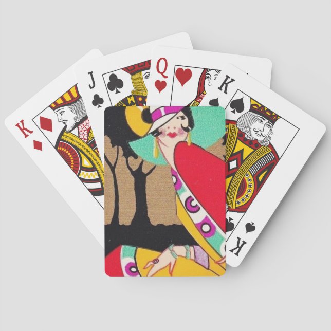 Baraja De Cartas Flapper Art Déco (Reverso)