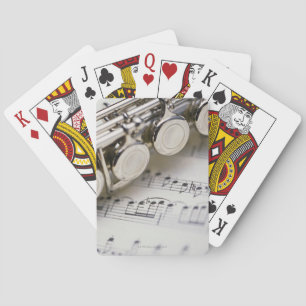 Baraja De Cartas Flauta en la música de hojas
