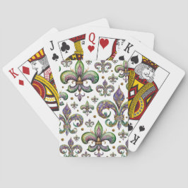 Baraja De Cartas Fleur de Lis Watercolor Mardi Gras Vibes