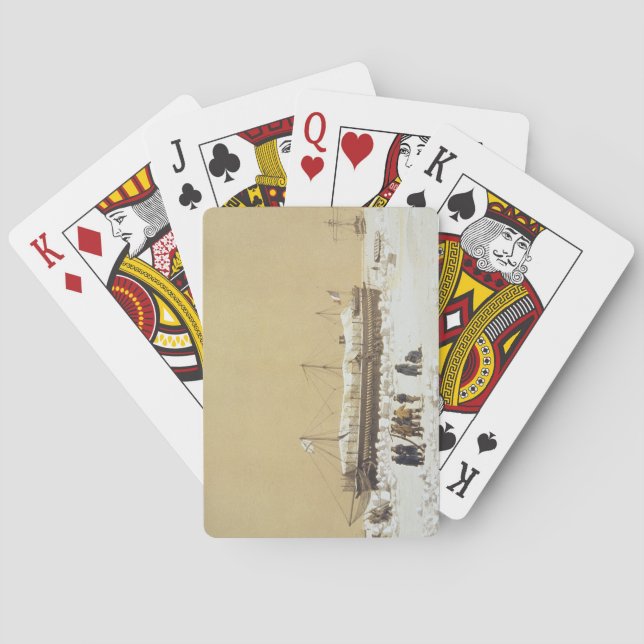 Baraja De Cartas Floating battery La Tonnante in the ice before Kil (Reverso)