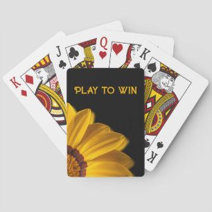 Baraja De Cartas Flor amarilla sobre fondo negro