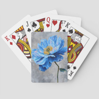 Baraja De Cartas Flor azul acrílico