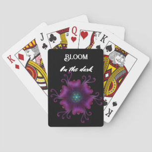 Baraja De Cartas Flor Botánico Oscuro Floral Púrpura Gótico
