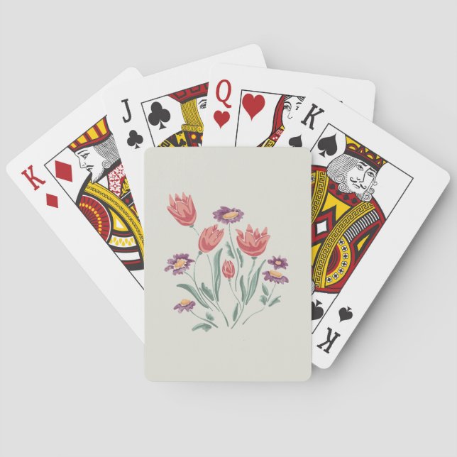 Baraja De Cartas Flor Bouquet Delicate Arreglos Florales (Reverso)